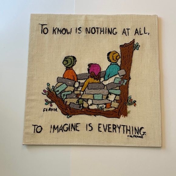 Vintage Bucilla Crewel Embroidery MCM Flavia“To Imagine” Picture
